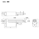 250MM 12V 24V 12000N Schwerindustrie Elektrischer Linearantrieb Elektrozylinder C5 (Modell 0041905)