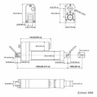 1000MM 3500N Linearantrieb Wasserdicht IP67 / Linearantrieb Außenbereich