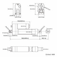 30MM 3500N Linearantrieb Wasserdicht IP67 / Linearantrieb Außenbereich