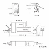 800MM 3500N Linearantrieb Wasserdicht IP67 / Linearantrieb Außenbereich