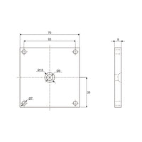 Fester Kopfemontage Quadratische Flache Platten Halterung für Elektrischer Linearantrieb B (Modell 0043073)