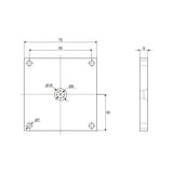 Fester Kopfemontage Quadratische Flache Platten Halterung für Elektrischer Linearantrieb B (Modell 0043073)