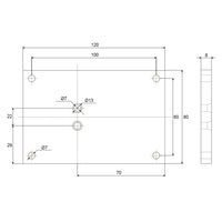 Fester Unterseite Montage Quadratische Flache Platten Halterung für Elektrischer Linearantrieb B (Modell 0043074)