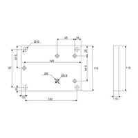 Fester Unterseite Montage Quadratische Flache Platten Halterung für Elektrischer Linearantrieb C (Modell 0043076)