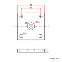 Kopfemontage Flache Platten Halterung für Wasserdichter Linearantrieb J