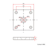 Kopfemontage Flache Platten Halterung für Wasserdichter Linearantrieb J