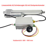 600-900mm linearantrieb schieberegler kit mit externem drehpotentiometer